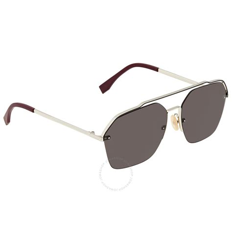 Fendi Grey Square Men's Sunglasses FF M0032/S 010 61